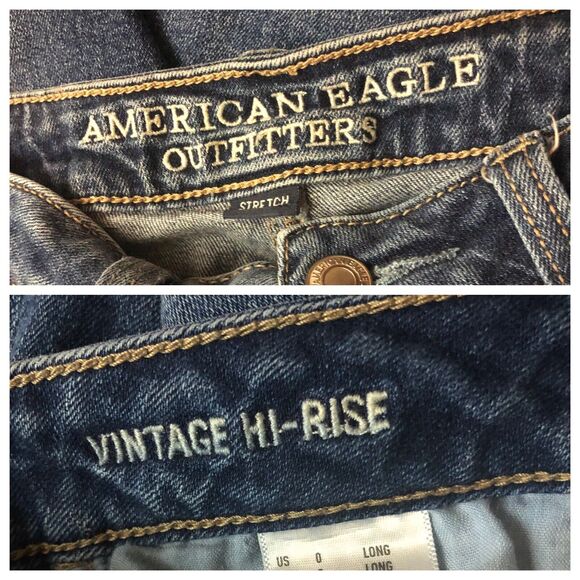 AMERICAN EAGLE Vintage Hi-Rise Skinny Jeans 0 Long - Picture 5 of 8